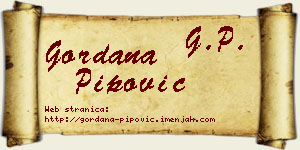 Gordana Pipović vizit kartica